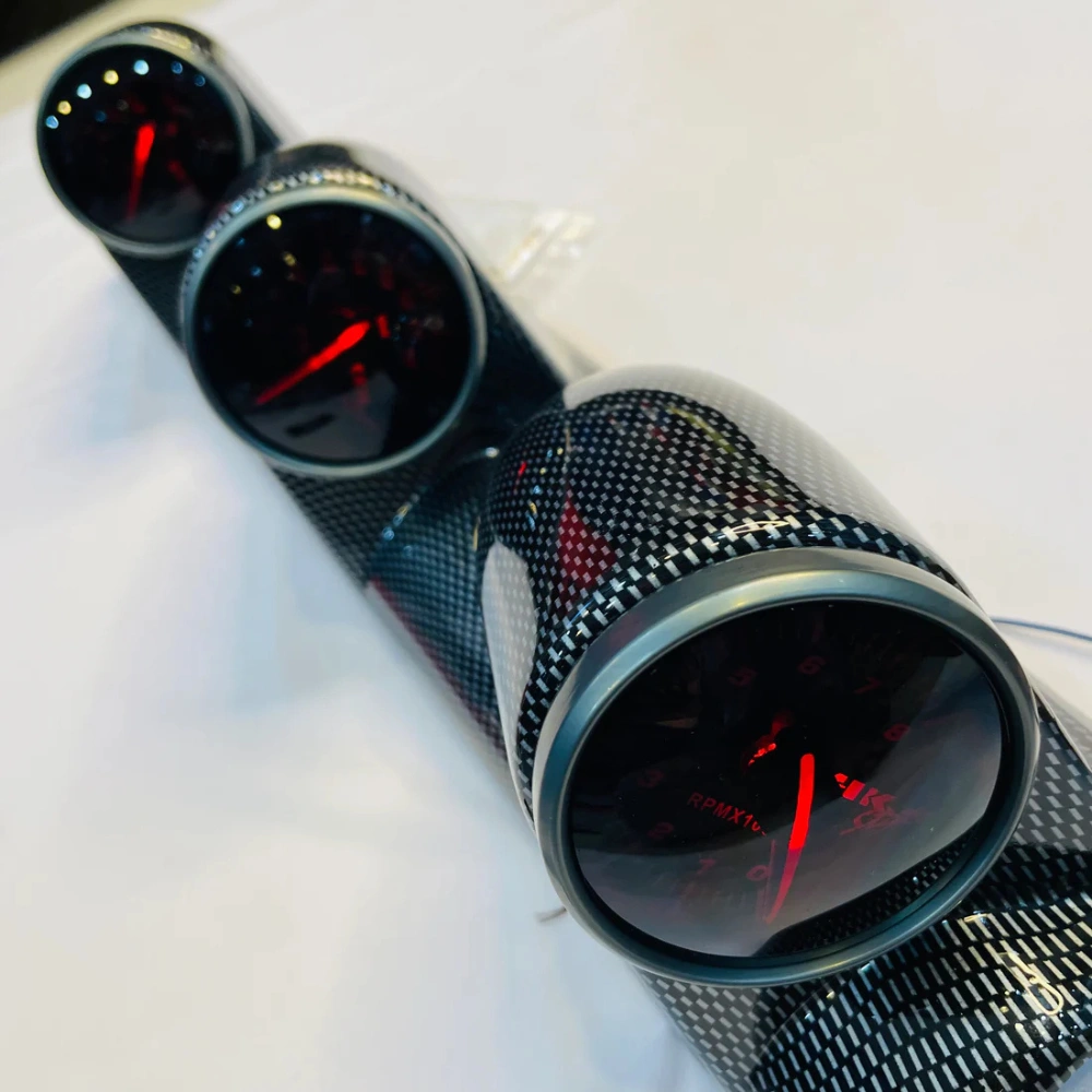 1 HKS Triple Pillar Gauge Meter | RPM, Water Temperature and Battery Volts | Universal Fit - Image 1