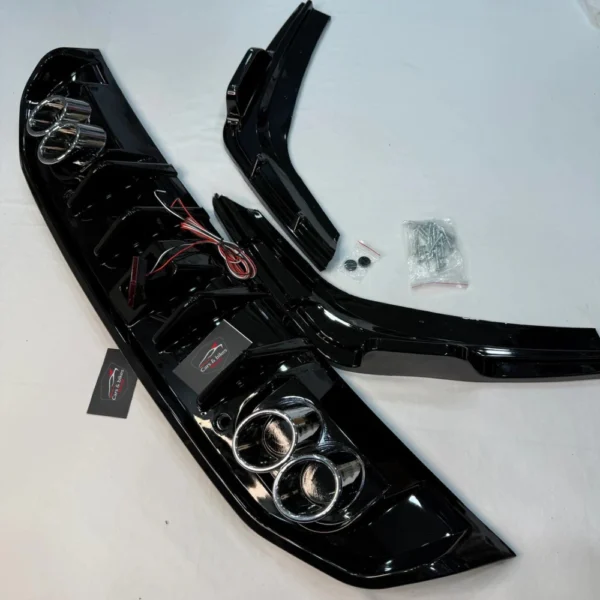 Hyundai Verna (2021–Onwards) F1-Style Rear Diffuser With LED | Aftermarket ABS