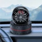 Solar Alloy Wheel Car Air Freshener – Rotating Dashboard Perfume - Image 2