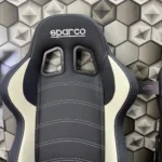 Sparco Racing-Style Bucket Seats | Universal Pair Set (Black & White) - Image 2