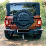 Mahindra Thar Stepney Cover Lock | Heavy-Duty FRP Line-X Coated Wheel Protector