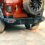 Mahindra Thar Heavy-Duty Metal Rear Bumper Model-RXT with Tyre Carrier