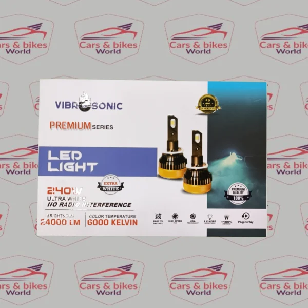 Vibrosonic Premium Series 240W Ultra White LED Headlight Bulbs