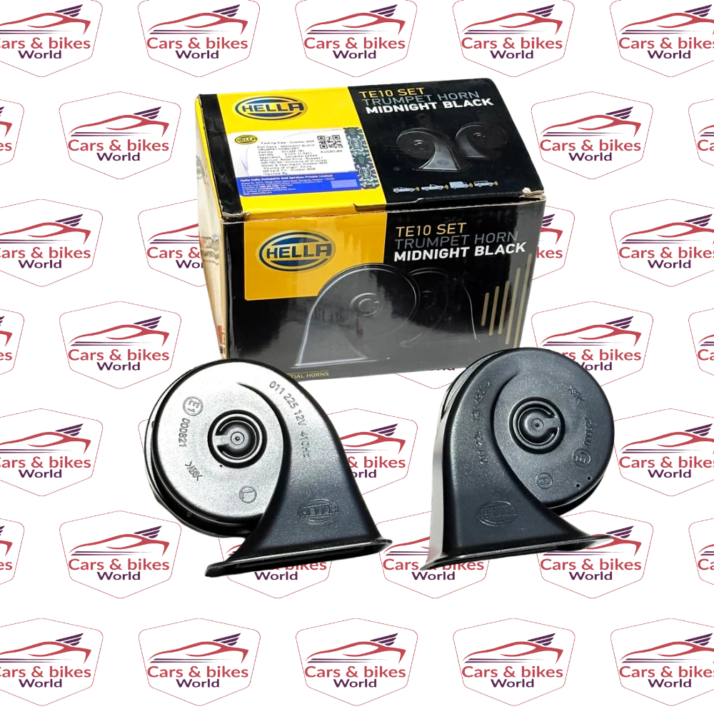 arbon fiber Hella TE10 Trumpet Horn Set | Midnight Black (2 Units) - Image 1